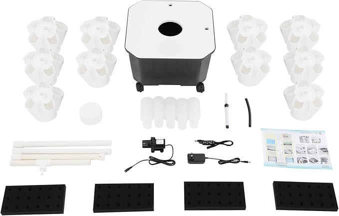 Hydroponic Growing Tower 10 Layered Hydroponic Planting Tower 50 Slots Vegetable Growth Hydroponics System 25L Water Tank Hydroponic Garden Tower for Vegetable Strawberries Lettuce
