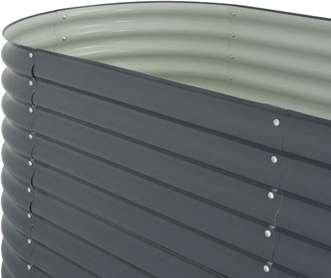 Garden Raised Bed PlanterGarden BedGalvanized Raised Garden BedPlanter Raised bedsGalvanized Planter157.5x31.5x31.9 Galvanized Steel Gray