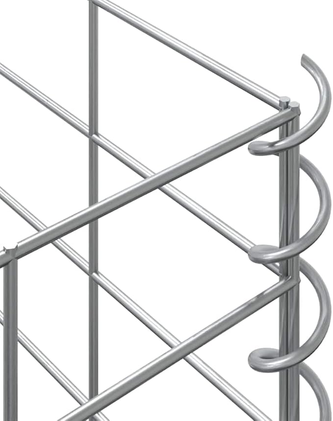 YAFF Metal Gabion Raised Bed Rectangular Rustic Silver Iron 78.7 Inch Long Garden Planter for Outdoor Use
