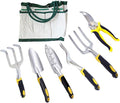 Garden Tools Set - 7 Piece Heavy Duty Aluminum Gardening Tools for Digging Planting and Pruning Gardening Gifts for Men Wome Kids
