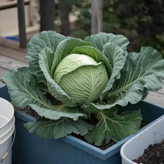 Set 2 Cabbage Plants 4 Inch Pot Cold Harrdy Cabbage Vegetable Plant for Indoor Outdoor Garden