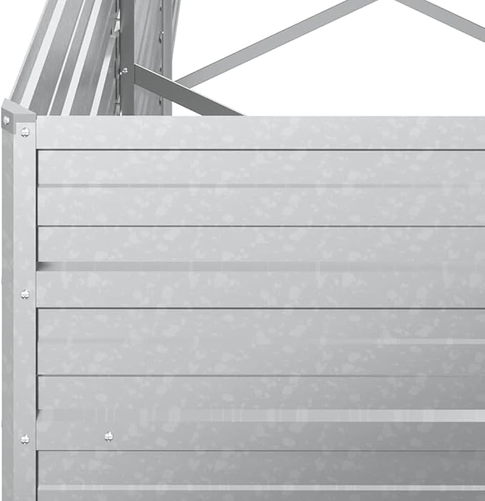 Silver Galvanized Steel Raised Garden Bed 126x31.5x30.3 inch Large Outdoor Planter for Vegetables Flowers Herbs Durable Metal Kit