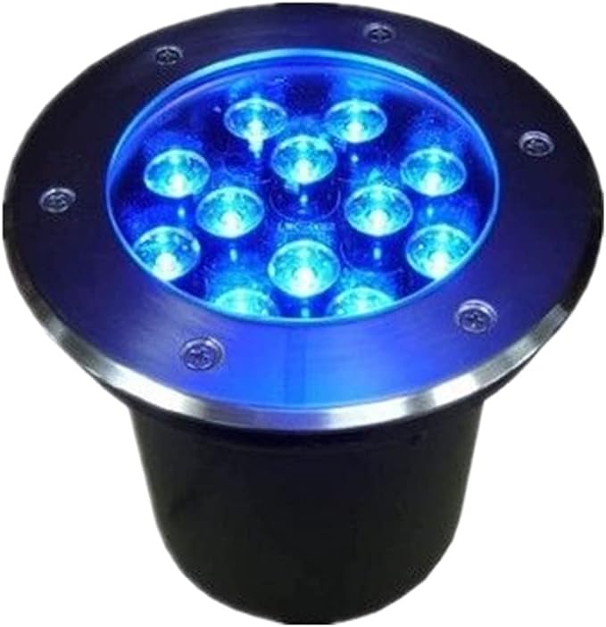 2pcs/lot AC220V/12V 9w/12w LED Round Inground Lamp 304 Stainless Steel Cover Red/Yellow/Blue/Green/Purple Light IP67 Waterproof LED Embedded Spotlight (Size : 12w-12V-white)