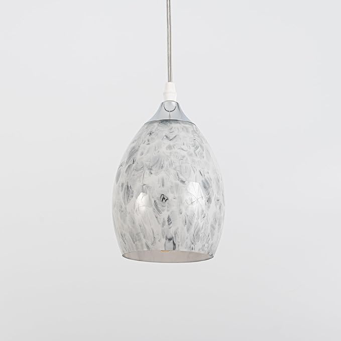 Adjustable Height Juno Track Light Pendants Full Spectrum AUTO 10W Plant Growing Lamp White Marble Oval Bell Glass Hand Blown Cover Timer Indoor Basil Kitchen Green House Customizable