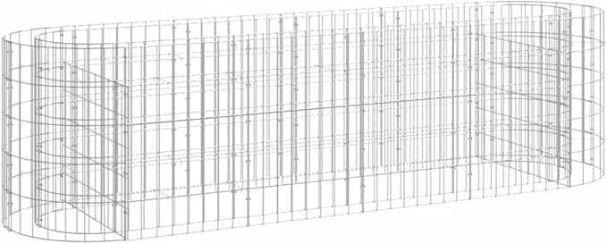 Gabion Raised Garden Bed Silver Galvanized Iron Planter 74.8x19.7x19.7 Inch Rectangular Outdoor Planter for Vegetables Herbs Flowers Durable Garden Solution