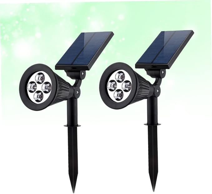 2pcs Lights Decorative Ground Plug Outdoor Solar Spotlights for Garden Pathway