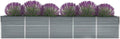 Garden Beds Outdoor Planter Cages Boxes Decorative Front Yard Garden Raised Bed Galvanized Steel 157.5x31.5x30.3 Gray for in Balcony Patio or Yard