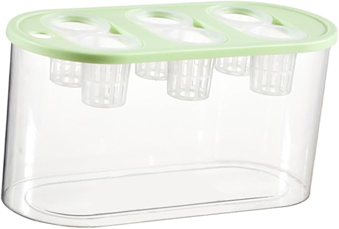 Hydroponics Grower Box Desktop Micro Landscape Tank with 6 Holes Indoor Tabletop Mini Aquarium for Vegetables Plants and Fish- Green