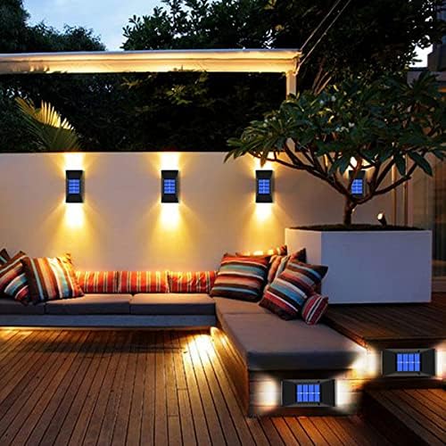 Solar Wall Lamps LED Solar Powered Lights Wall Mounted Outdoor Garde Waterproof IP65 Shatterproof Solar Lamp for Patio Home Landscape Spotlights Deck Lights Camping 2 Pack