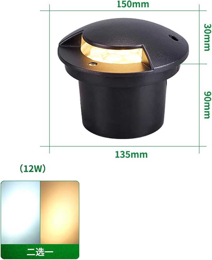5PCS Ground LED Landscape Lights - Led Spot Lights DC12V Mini Stair  IP67 Waterproof Outdoor Recessed Lamps 1W LED Deck Light Spotlight With Narrow Beam For Garden Stairs(White) (Warm White