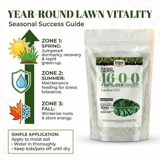 Old Cobblers Farm™ Wicked Growth 46-0-0 Fertilizer - Eco-Conscious Formula for Thriving Gardens and Farms and for Greener Healthier Plants (5 lbs | 10 lbs | 15 lbs | 20 lbs) (20 lbs)