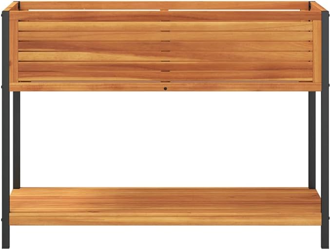 Rectangular Solid Acacia Wood Raised Garden Bed Oiled Finish 17.7 x 43.3 x 31.5 in Durable Planter for Outdoor Plants Indoor Gardening