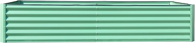 8x4x1.5 ft Galvanized Raised Garden Bed Outdoor Planter GBoxes Large Metal Planter Box for Gardening Vegetables Fruits Flowers Green