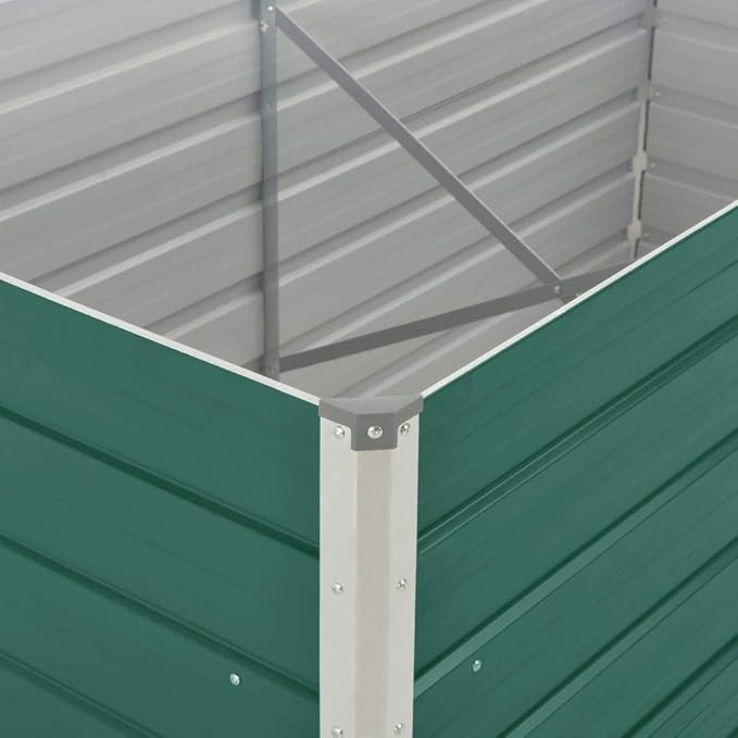 Raised Garden BedPlanter Raised Garden Beds OutdoorPerfect for Vegetables Flowers Herbs Plants 63x31.5x30.3 Galvanized Steel Green