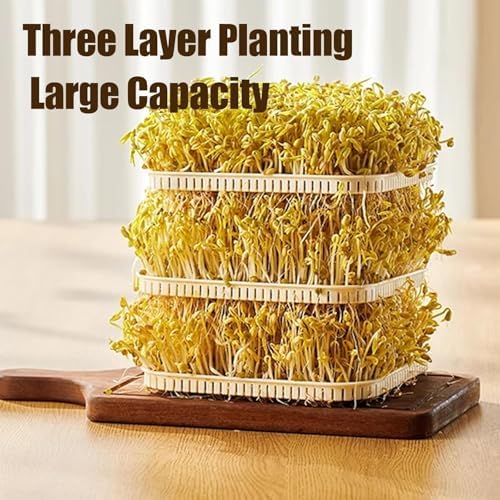 Automatic Bean Sprout Machine with 360° Spray 1.5L Water Tank LED Display 3 Modes for Radish Wheatgrass Barley
