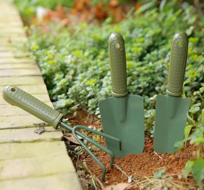 Garden Tools Set 3 Pieces Gardening Hand Kits Garden Accessories Stainless Steel Loose Soil Pot Planting Flowering Tool for Gardening Pruning Pot Planting