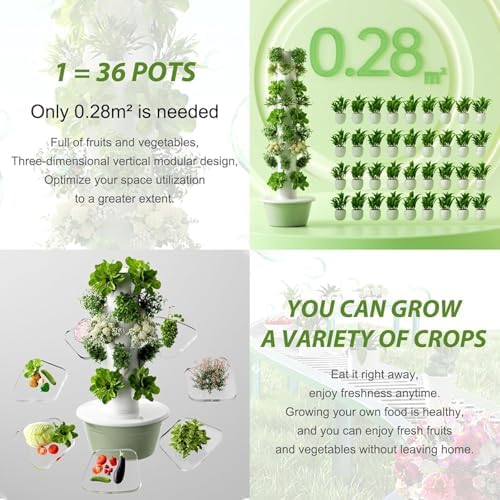 Indoor Hydroponics Growing System Kit - 9-Layer Veal Hydroponics Tower with LED Light &amp Timer - Perfect for Gardening Lovers &amp Indoor Vegetable Plants