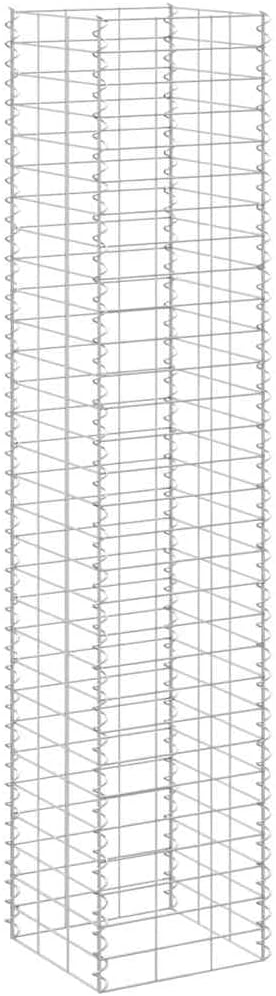 Gabion Raised Bed Silver Iron Extra Tall Planters for Outdoor Plants 11.8x11.8x59.1 Inch Garden Bed 3-Pack Raised Beds for Gardening Outdoor Planter Box