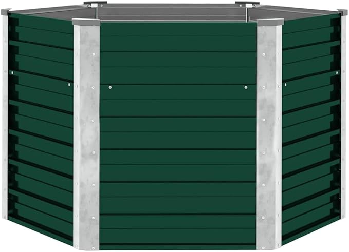 Garden Raised Bed Planter Box Outdoor Steel Planter for Growing Flowers Herbs and Vegetables Galvanized Steel 50.8x50.8x30.3 Green-973