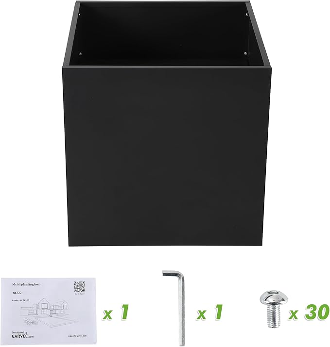 Rectangle Metal Planter Box 26x26x26 Inch-Heavy Duty Large Garden Planter BoxIndoor and Outdoor Galvanized Steel Raised Bed for Porch Garden Patio Yard