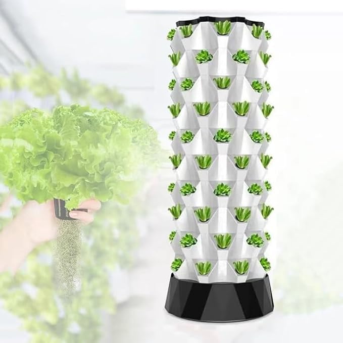 80 Pods Hydroponics Tower Garden Hydroponic Growing System Aeroponics Growing Kit for Herbs Fruits and Vegetables