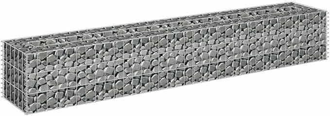 70.9 Large Galvanized Steel Raised Garden Bed Planter Box Outdoor Industrial Look Gabion Flower Box for Herbs Vegetables Patio Lawn