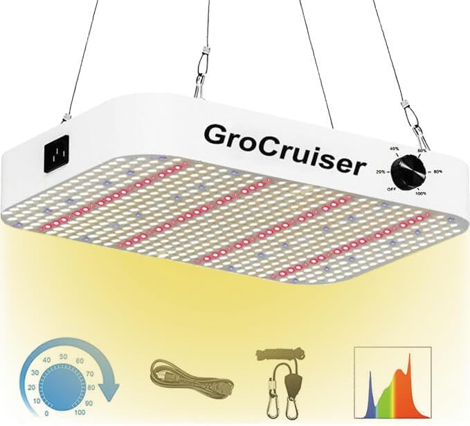 1000W LED Grow Light Dimmable UV-IR Included Full Spectrum Plant Light for Indoor Growing 2x2 ft Plant Growing Lamps with Daisy Chain Function Quiet Built-in Fan