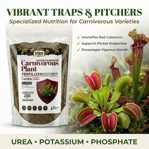 Old Cobblers Farm™ Wicked Growth Carnivorous Plants Fertilizer - Tailored nutrients for Sensitive Insect-Eaters Like Flytraps and Pitcher Plants (5 lbs | 10 lbs | 15 lbs | 20 lbs) (15 lbs)