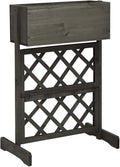 Gray Solid Firwood Planter 17.7x11.8x29.1 in Raised Garden Bed for Outdoor Plants Garden Beds Outdoor