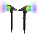 Outdoor Buried Lights IP65 Waterproof RGB Solar Color Lamp Powered Security Garden Spotlights Wall Lamp Landscape Lights for Yard Garden Pathway(2PCS)