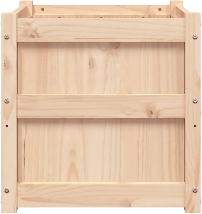 Pine Wood Planter Box for Flower Vegetable Plant Herb Gardening - Outdoor Large Bed for Patio Growing 19.7x19.7x19.7