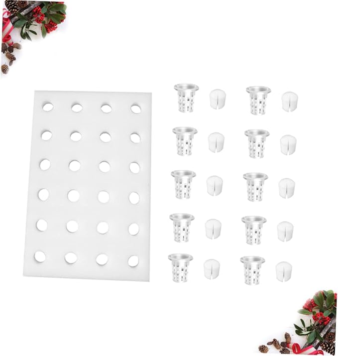 1Set Hydroponic Planting Tray Soil Floating Sponge Kit with Cylinder Sponge Cups Planting Baskets for Greenhouse Vegetable Cultivation