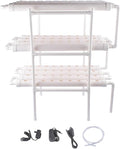 Floor Standing Hydroponic Growing System Kit with 108 Plant Sites for Indoor and Outdoor Gardening White PVC Pipes
