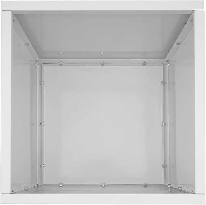 Raised Garden Bed 24 * 24 * 24in Steel Metal Square Planter Box for Indoor Outdoor Balconies Gardens Decks Patios Decks Front Porches (White)