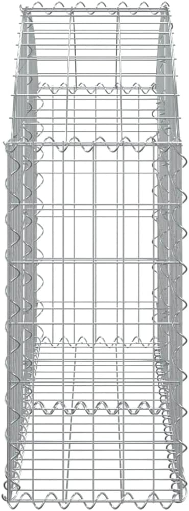Gabion Basket Silver Galvanized Iron 39.4x11.8x23.6/31.5 in Outdoor Rectangular Metal Garden Bed Durable Planter Box for Landscaping
