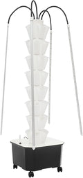 Hydroponics Growing Tower w/LED Light8 Tiers 40-Hole Vertical Planter TowerSmart Garden Growing System Kit for Fruits Vegetables Herbs (White)