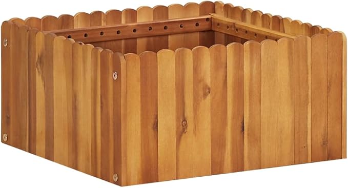 Garden Raised BedPlanterGarden CenterpiecesPlanting BedsGarden bedsfor BackyardPatioBalconyDeck19.6x19.6x9.8 Solid Acacia Wood