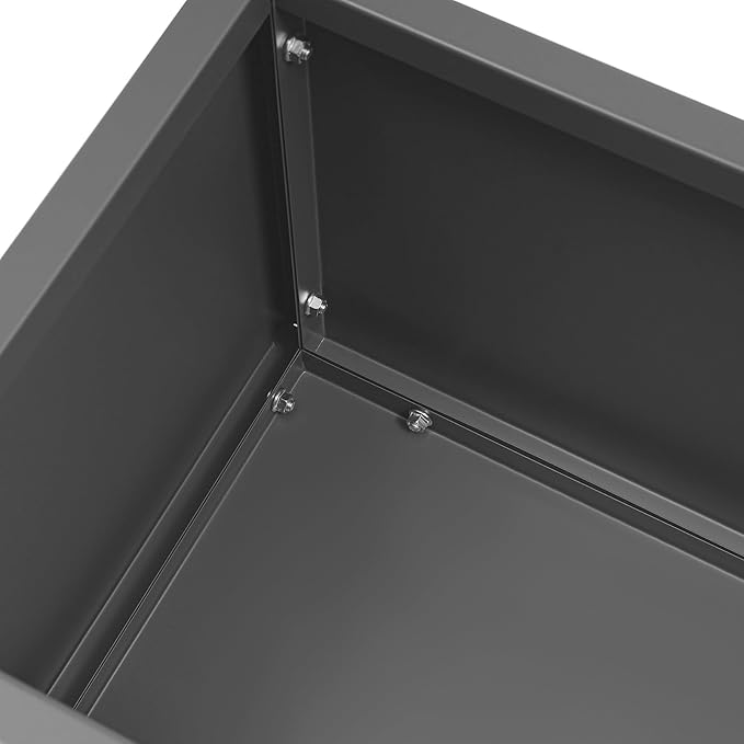 Metal Tall Rectangular Planter 38“ L x 15” W x 15 H Rectangular Steel Raised Garden Bed Tall Resin Garden Pot Outdoor Planters Box Large Planter Box for Outdoor Patio/Porch
