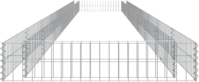 Gabion Raised Garden Bed Silver Galvanized Steel 315x315x7.9 Inch Large Outdoor Planter Box for Flowers Herbs Vegetables
