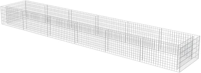 Gabion Raised Bed Gabion Planter Raised Bed Gabion Basket for Outdoor Garden Yard Galvanised Steel 212.6x35.4x19.7