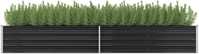 Garden Raised Bed Anthracite 126x31.5x17.7 Galvanized Steel