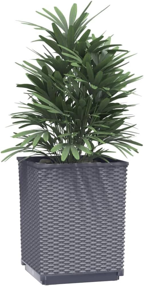 Planters 2 pcsIndustrial Rustic PlantersVegetable PlantersPlant Privacy FenceBackyard Raised BedsHerb Plantersfor PlantingPatioOutdoorYard DecorationDark Gray 11.8x11.8x14.6 Polypropylene