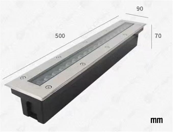 Rectangular Ground Landscape Light - Outdoor Spotlight AC 220V Long Strip Underground Lights IP67 Waterproof Recessed Garden LED Spotlight for Villas Patio Deck Lawn Landscape Lighting