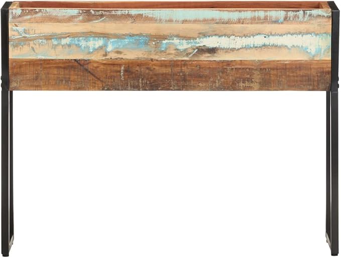 Garden PlanterRaised Garden BedSturdy Iron FrameVegetablesFlowersOutdoor Indoor Planting Box Container for Garden Patio Balcony35.4x7.9x26.8 Solid Reclaimed Wood(Priority Delivery)