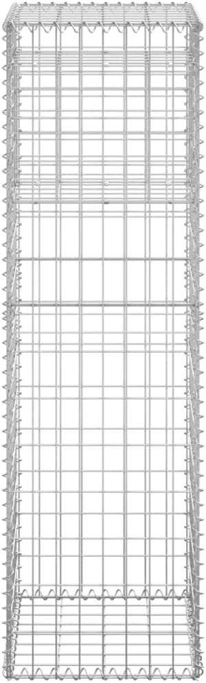 Galvanized Steel Gabion Basket Post/Planter Raised Bed Gabion Raised Bed to Fill with Rocks or Gravel Stable Durable Gabion Post 15.7x15.7x55.1