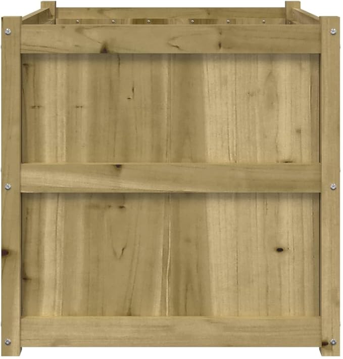 Garden Planter Natural Wood Solid Pine Wood Extra Large 27.6x27.6x27.6 inch Square Raised Garden Bed for Outdoor Plants