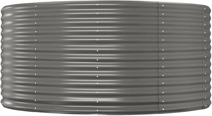 Garden Raised BedPrivacy BarriersPrivacy FencesDecorative Patio PlantersFreestanding PlantersGardening Accessoriesfor BalconyPatioCourtyardGray 55.1x55.1x26.8 Powder-Coated Steel