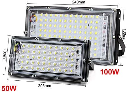 Fengyan Landscape Lights 2Pcs 50W 100W LED Grow Light PhytoLamp AC220V Indoor Full Spectrum LED Plant Grow Lamp LED Outdoor Floodlight Grow Box for Plant LED Street Lamp