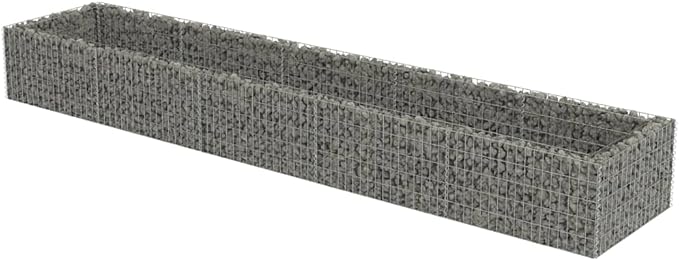 SKM Gabion Raised Gabion Raised Bed Galvanised Steel 177.2x35.4x19.7