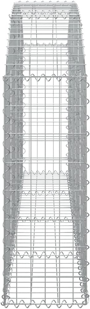 Gabion Basket Silver Galvanized Iron 78.7x11.8x31.5 in Outdoor Garden Wall Sound Absorbing Retaining Stone Planter